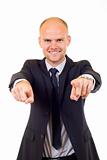 young businessman pointing to you 