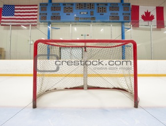 Hockey net with scoreboard