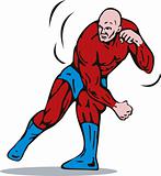 Superhero running and punching