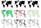 Dotted world maps