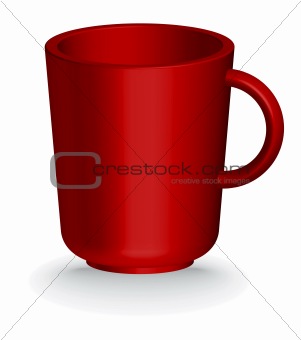 red coffe or tea cup