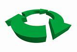 isolated 3D green recycle symbol