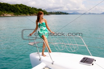 Woman on boat.
