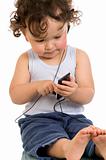 Child with mp 3 player.