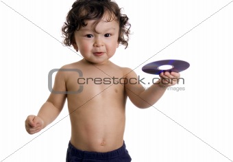 Baby  with disk.