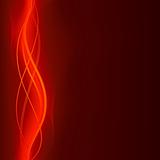 Glowing abstract wave background in flaming red