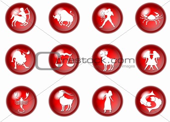  12 red zodiac web buttons