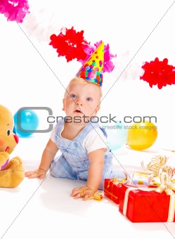 Baby at the birthday party