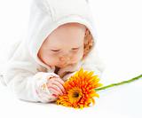 baby with flower