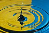 water splash in yellow and blue