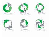 Green and Grey Recycling Vector Logo Designs