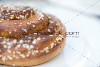 Sweet pastry bun.