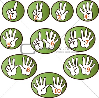 Hands counting from 1 to 10 Illustration