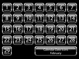 Calendar Icon Set - February