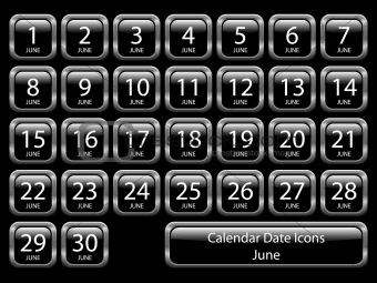 Calendar Icon Set - June