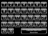 Calendar Icon Set - November