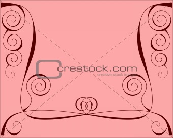 Design background with lines and spirals on green