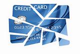 Credit card cut into pieces