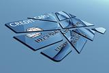 Credit card cut into pieces