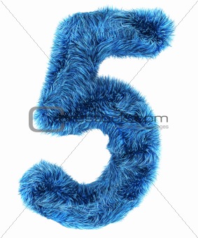 5 in blue fur