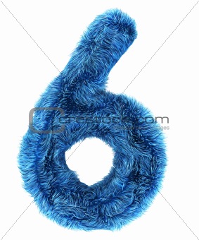 6 in blue fur
