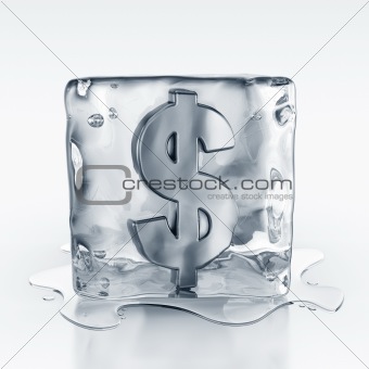 icecube with dollar symbol inside