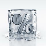 icecube with percentage symbol inside