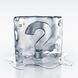 icecube with question mark symbol inside