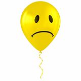 Balloon with sad smiley faces