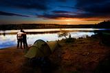 Camping Lake Sunset