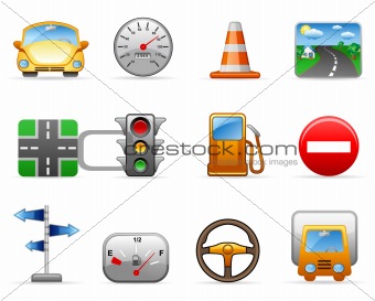 Transport and Road icon set 