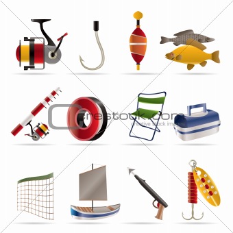 Fishing and holiday icons