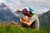 Couple  enjoing a mountains view
