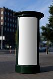 Blank outdoor advertising column