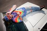 Hippie on a car Hood