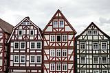 three old frame houses in Hesse Germany