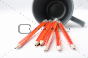 Lead pencils in cup.