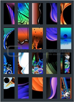 Abstract Background Card Collection Black version  - Set 2