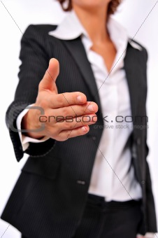 Business Woman Reaching for a Handshake