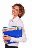 Female Business Professional with Binder In-hand