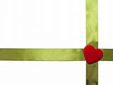 Green ribbon with heart