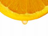 Fresh juice drop on an orange fruit