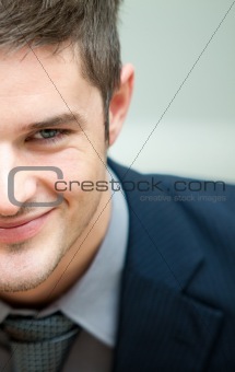 Half face of a businessman