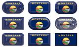 nine glass buttons of the Flag of Montana