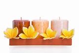 Aromatic candles with frangipani