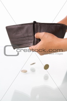 Only few coins left on the wallet