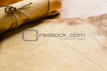 Old blank paper on wooden table