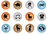  12 colorful zodiac web buttons
