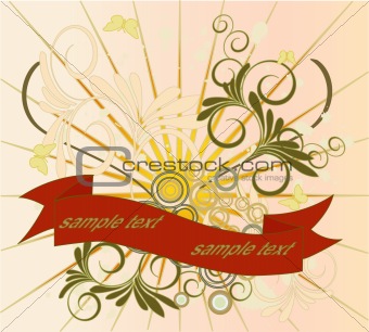 Floral art abstract vector background