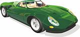 Green european classic sports car